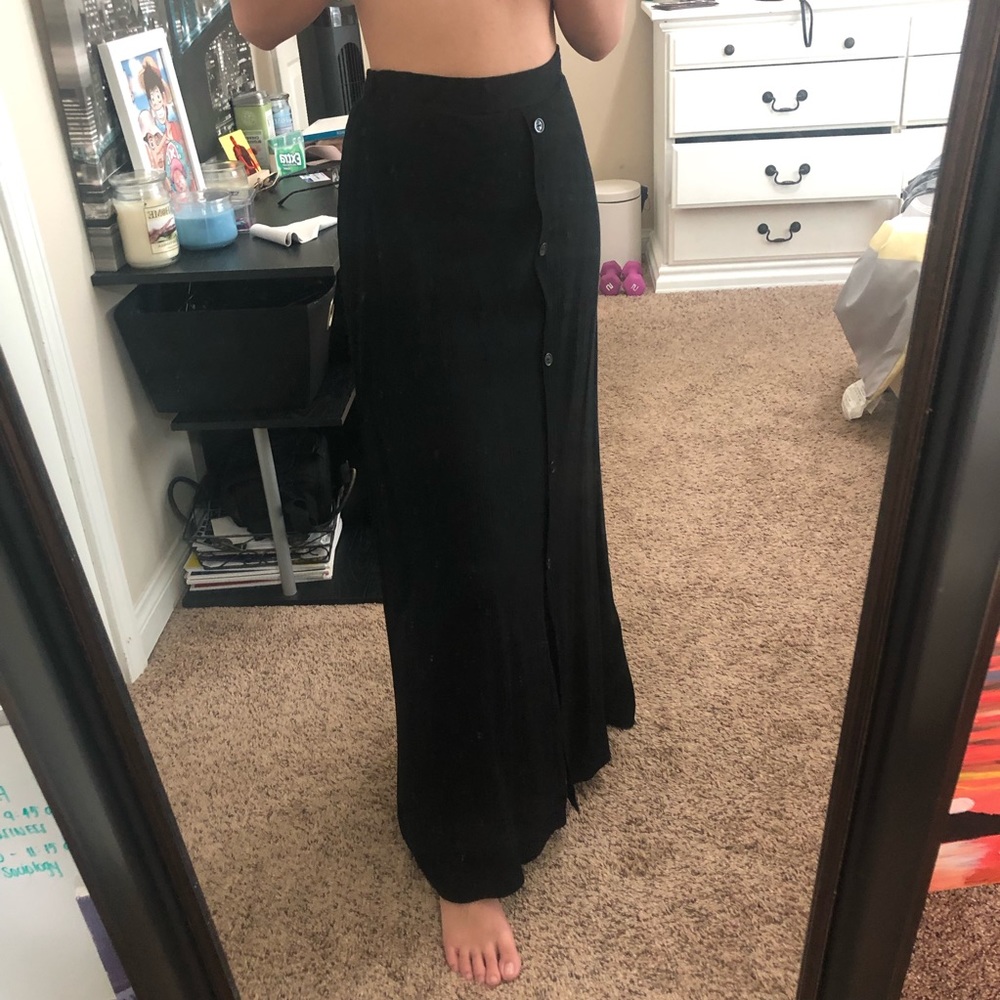 Charlotte Russe Black Maxi skirt with buttons